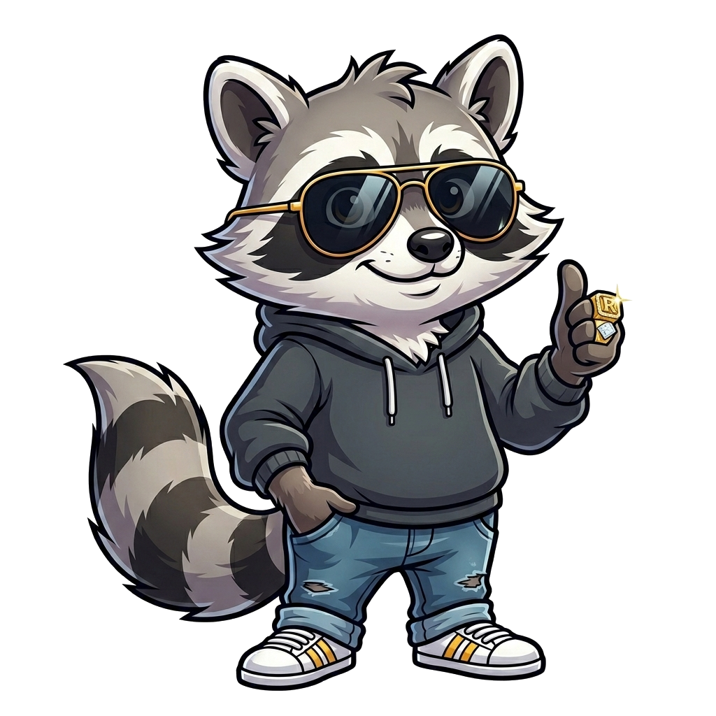 The Affiliate Raccoon mascot